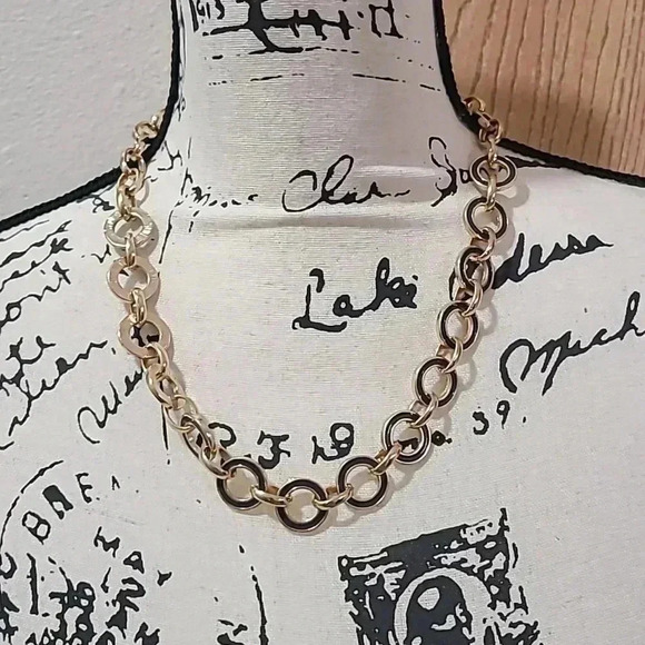 #26 set of 3 necklaces layered pendant circle beaded gold silver - Picture 4 of 4